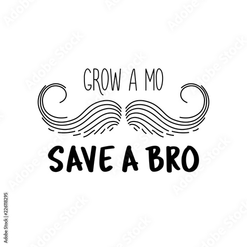 November Moustache season vector mustache lettering cancer