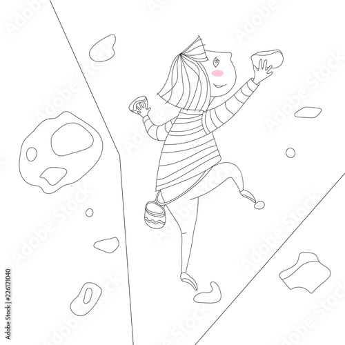 illustration of climbing girl