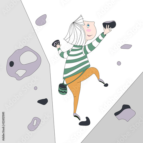 illustration of climbing girl