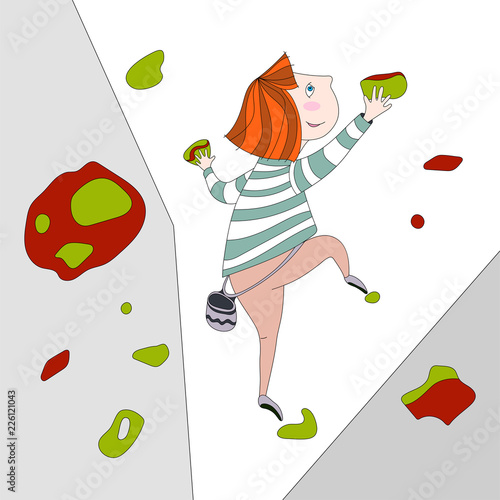 illustration of climbing girl