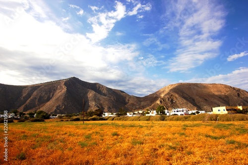View of the Mesa Vouno mountain, Santorini, Greece