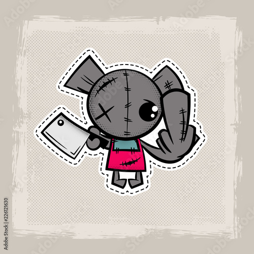 Halloween stitch zombie bear voodoo doll