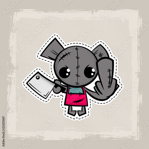 Halloween stitch zombie bear voodoo doll
