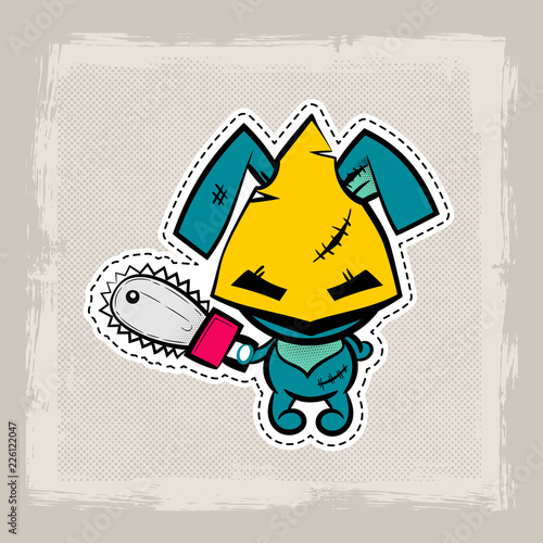 Halloween stitch bunny, rabbit zombie voodoo doll