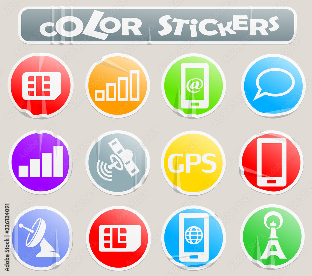 Mobile connecttion color stickers Mobile connecttion color stickers