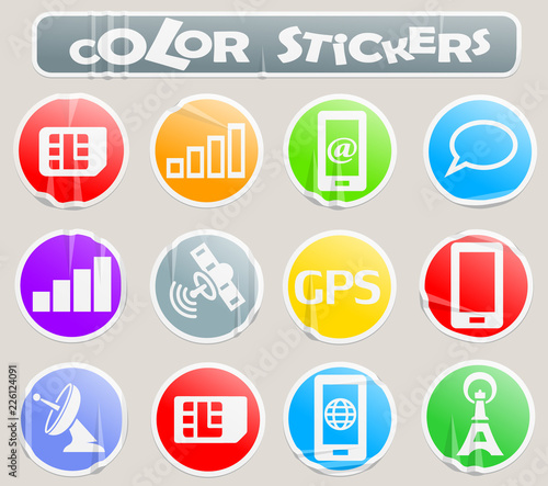 Mobile connecttion color stickers photo