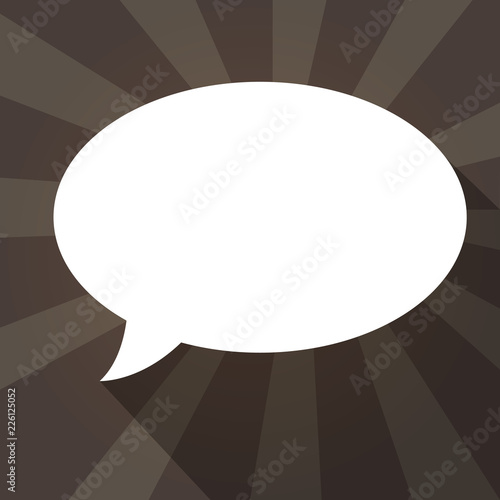 Flat design business Vector Illustration Empty template esp isolated Minimalist graphic layout template for advertising. Blank Oval Shape Speech Bubble in solid Color and shadow Burst background