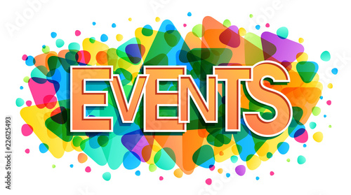 Events word, vector banner.