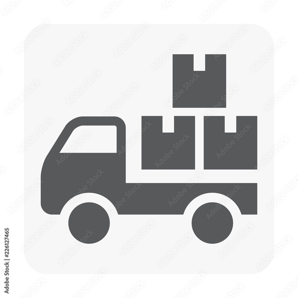Truck delivery icon on white.