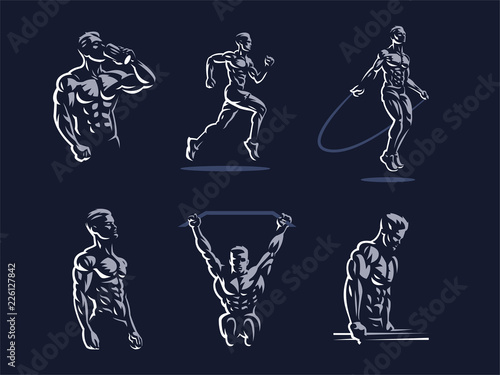 Sport. Sporty and athletic man.