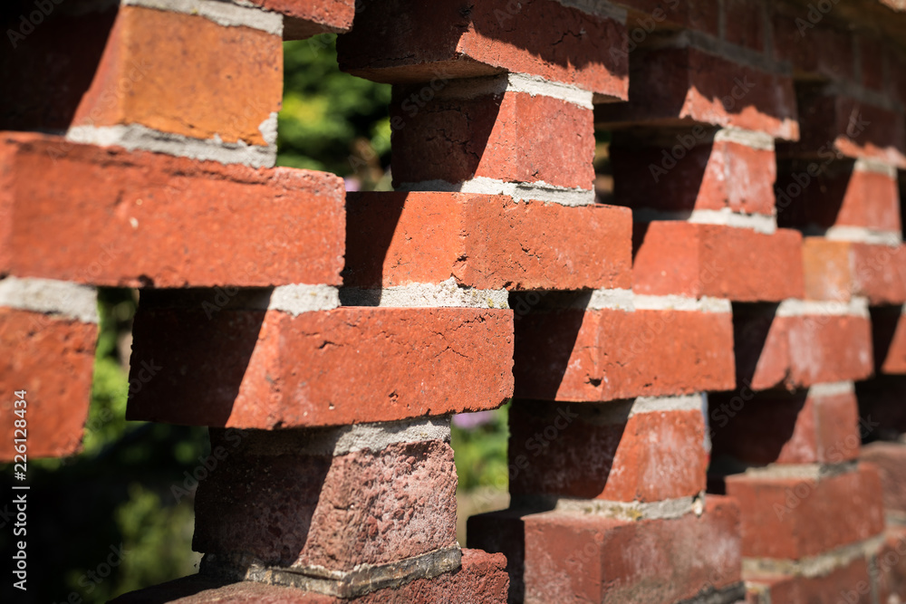 Details of a red brick wall with pattern Details of a red brick wall with pattern