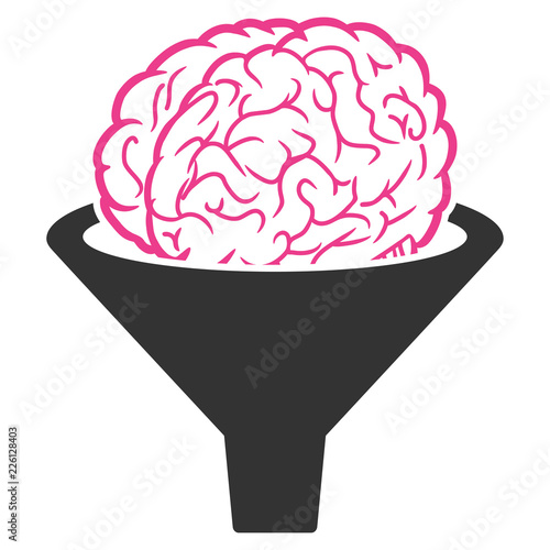 Vector brain filter illustration. An isolated illustration on a white background.