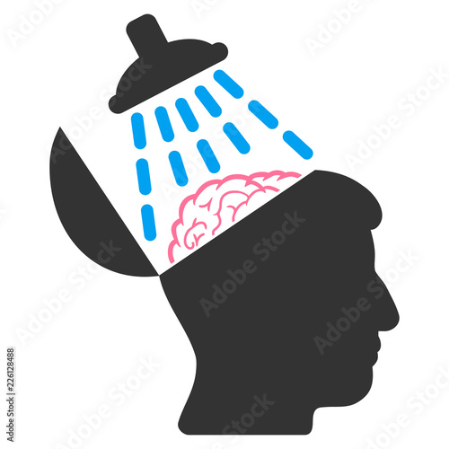 Vector brain washing illustration. An isolated illustration on a white background.