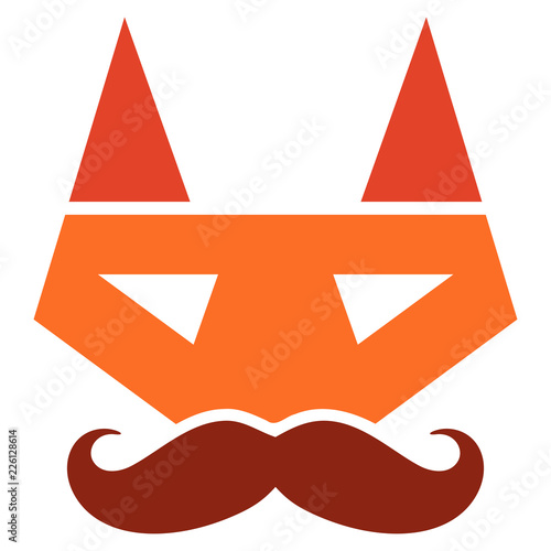 Vector getleman fox head illustration. An isolated illustration on a white background. photo