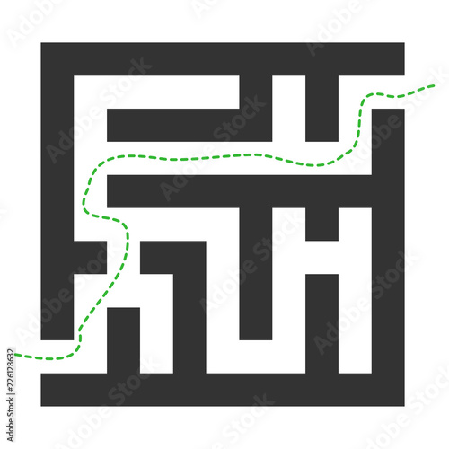 Vector labyrinth route illustration. An isolated illustration on a white background.