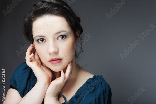 young beautiful woman with dark hair