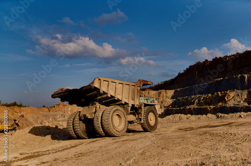 truck construction minerals sand land