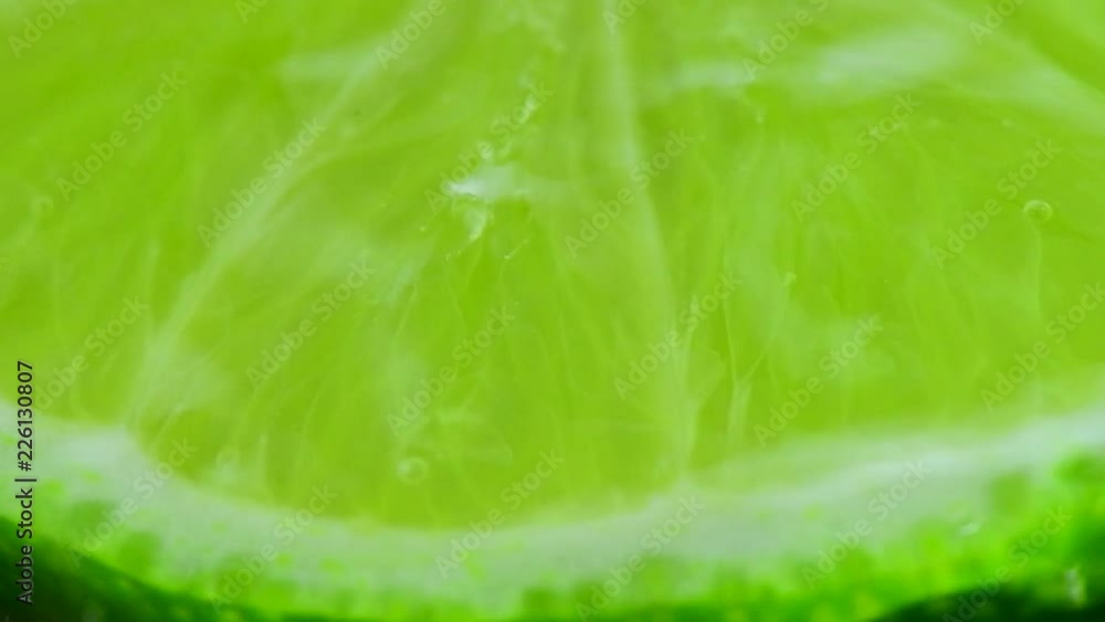Close up or macro of a slice of lemon a drop of water falls Close up or macro of a slice of lemon a drop of water falls