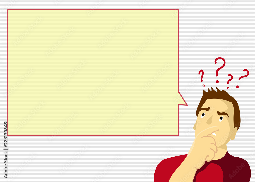 Flat design business Vector Illustration Empty copy space for Ad website promotion esp isolated Banner template. Man Expressing Confused Hand on Mouth Question Mark icon Blank Text Bubble Flat design business Vector Illustration Empty copy space for Ad website promotion esp isolated Banner template. Man Expressing Confused Hand on Mouth Question Mark icon Blank Text Bubble