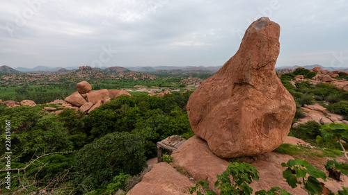 View of boulders from atop malyavanta Hill in Hampi photo