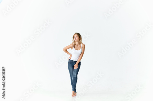 woman full-length on an isolated background