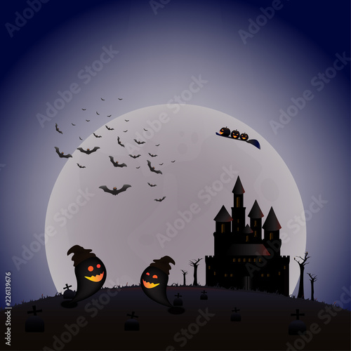 Halloween party in the night scare