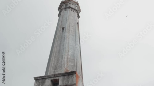 Tilt from Alcatraz tower to San Francisco in slow motion.