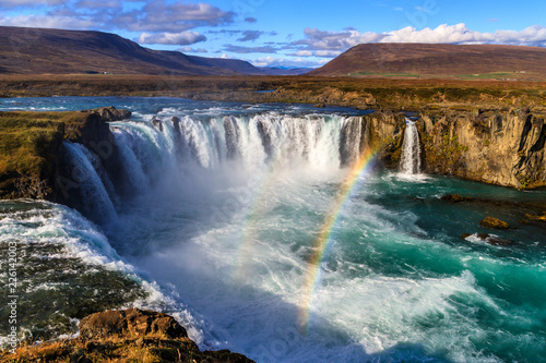 Waterfall with rainbows