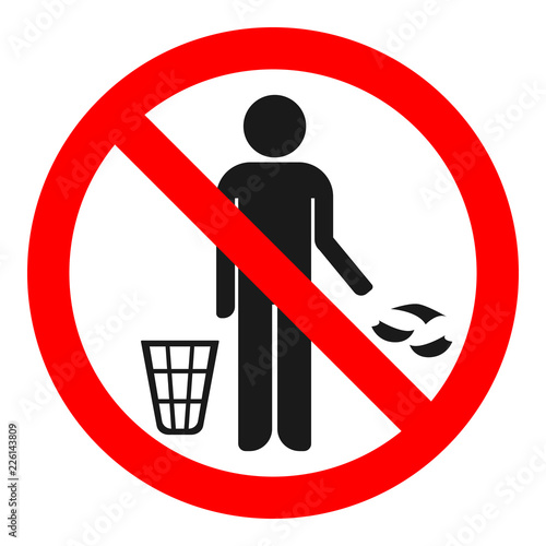 NO LITTERING sign. Vector.