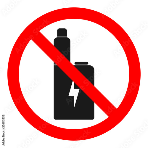 NO VAPING sign. Vector icon.