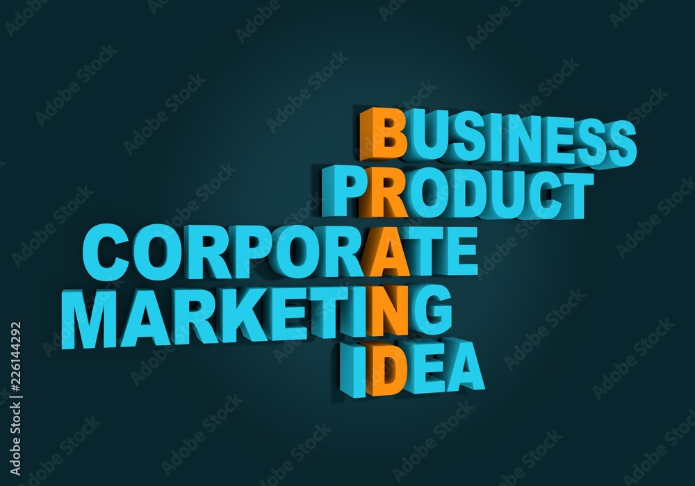 Fototapeta premium Acronym Brand. 3D rendering. Business concept illustration