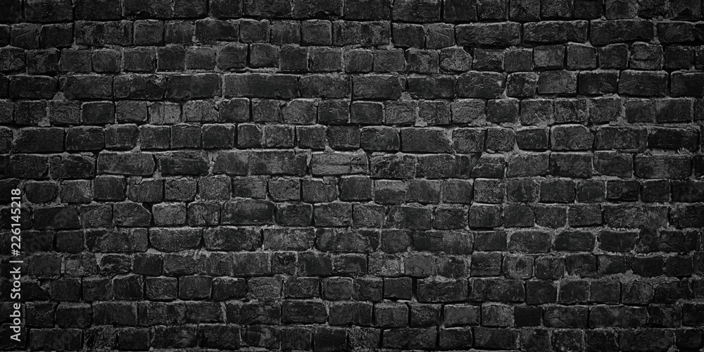 Obraz premium black wall of bricks, high quality background for design solutions