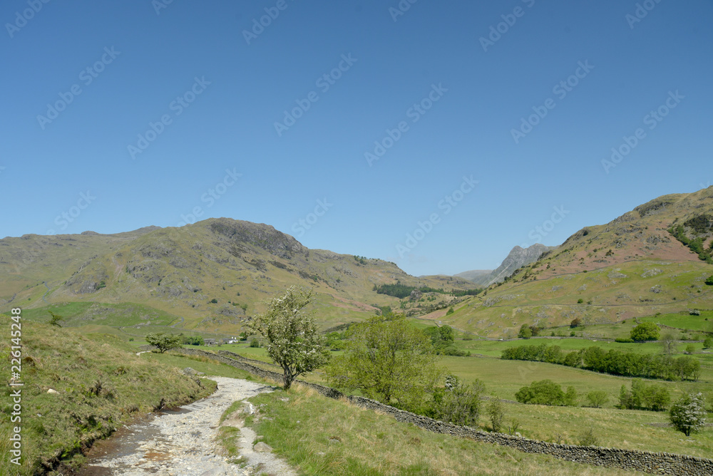 View over Little Langdale in Lake District
