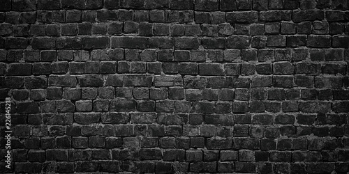 black wall of bricks  high quality background for design solutions