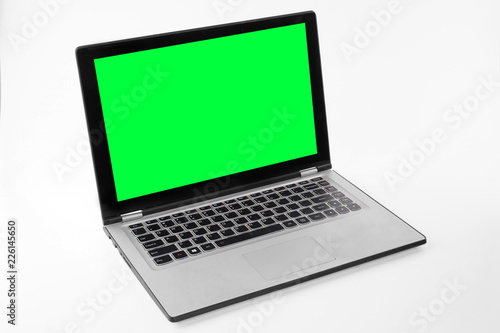 Wallpaper Mural Laptop or notebook with chroma green display on a isolated background Torontodigital.ca
