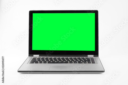 Wallpaper Mural Laptop or notebook with chroma green display on a isolated background Torontodigital.ca