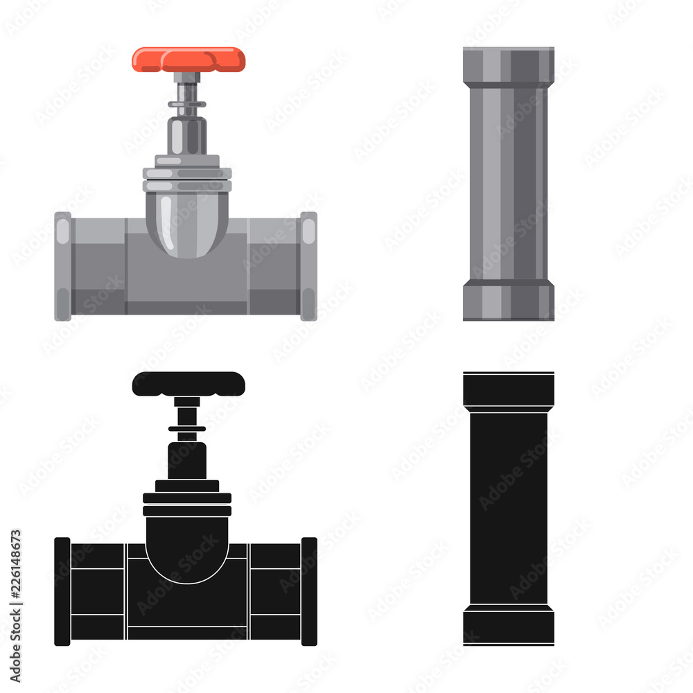 Vector illustration of pipe and tube symbol. Set of pipe and pipeline vector icon for stock.