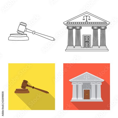 Vector design of law and lawyer sign. Collection of law and justice stock symbol for web.