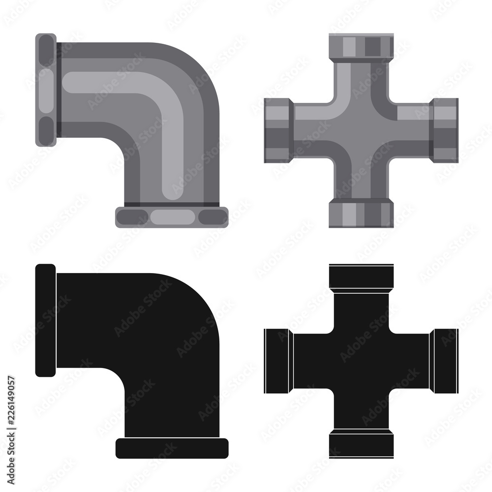 Isolated object of pipe and tube symbol. Collection of pipe and pipeline vector icon for stock. Isolated object of pipe and tube symbol. Collection of pipe and pipeline vector icon for stock.