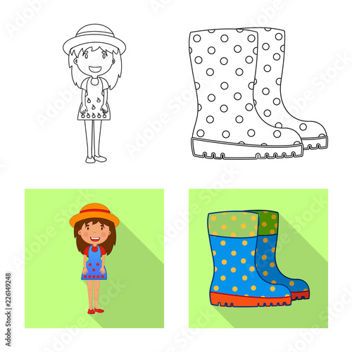 Isolated object of farm and agriculture icon. Collection of farm and plant stock vector illustration.