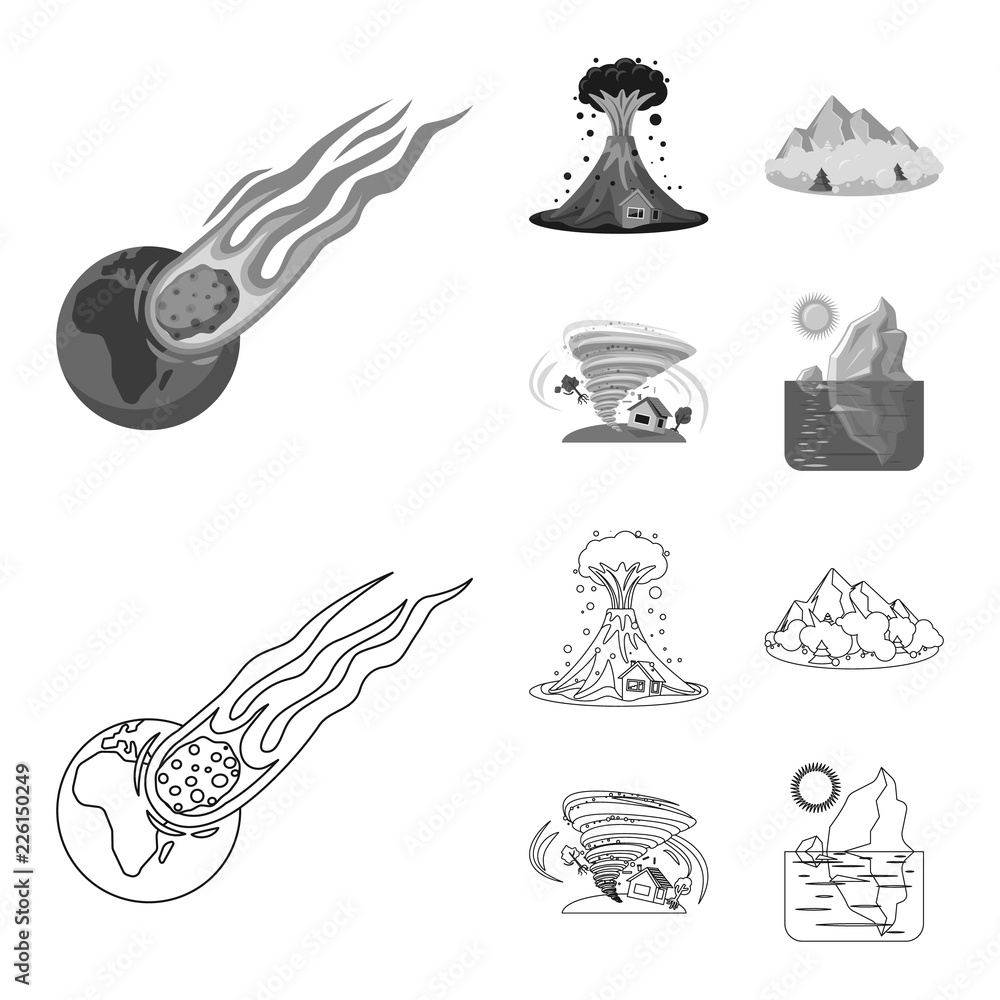 Vector design of natural and disaster sign. Collection of natural and risk stock vector illustration. Vector design of natural and disaster sign. Collection of natural and risk stock vector illustration.
