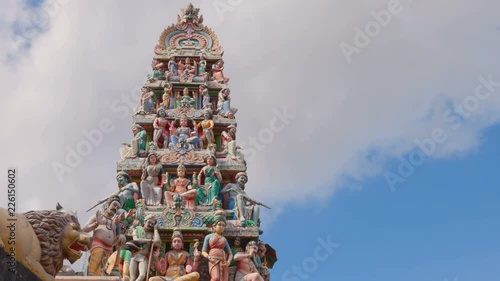 Exterior Detail Of Sri Mariamman Temple zoom in timelapse