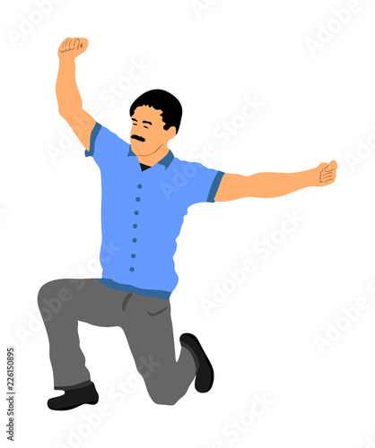 A Greek Evzone dancing vector isolated on white background. Traditional folk dance. Dancing man vector illustration. Traditional Balkan dance kolo. Sirtaki, Syrtaki, Zorba dance. Wedding dance.