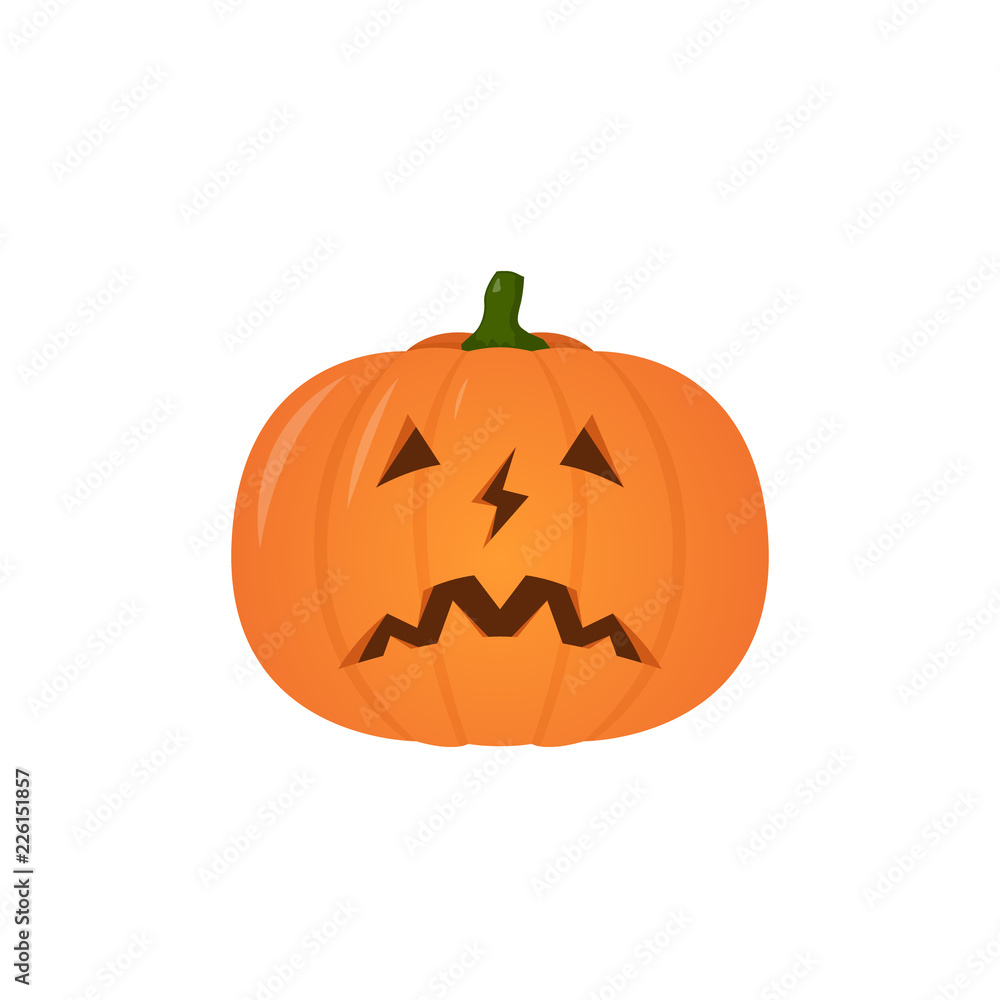Halloween pumpkin flat illustration. Vector design for halloween banners, print, greeting cards. Halloween pumpkin flat illustration. Vector design for halloween banners, print, greeting cards.