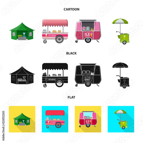 Vector design of market and exterior icon. Set of market and food vector icon for stock.