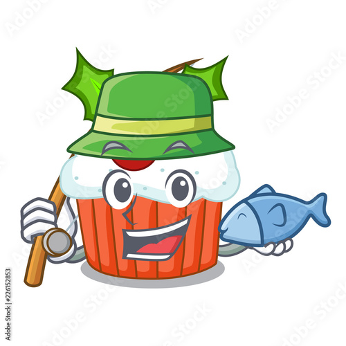 Fishing decorated christmas cupcakes cartoon for party