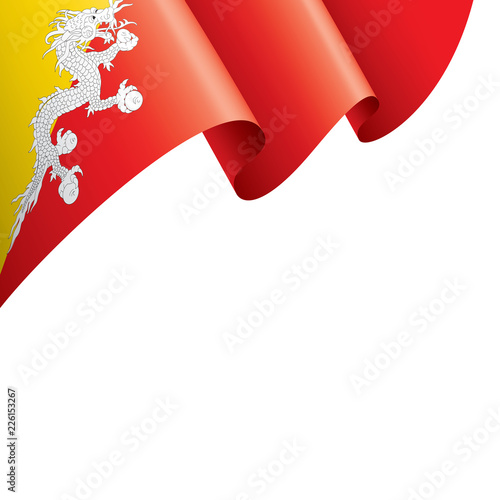 Bhutan flag, vector illustration on a white background