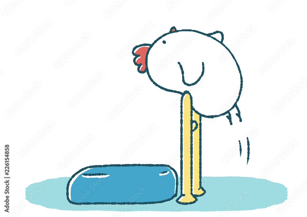 ゆるいにわとりの高跳び Stock イラスト Adobe Stock