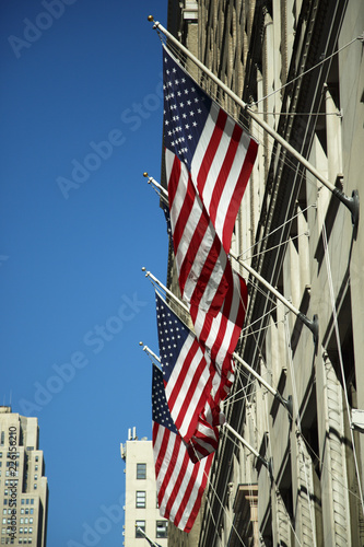 American flag, waving in the wind