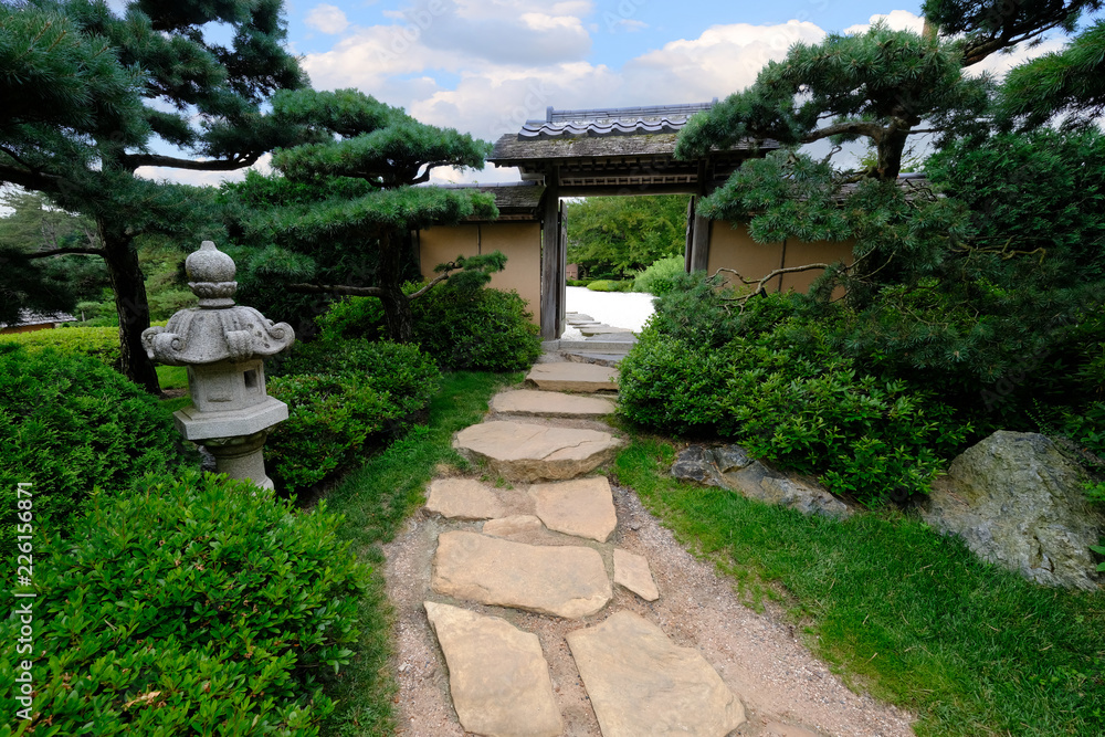 Japanese zen garden,Japanese zen garden with stone in sand